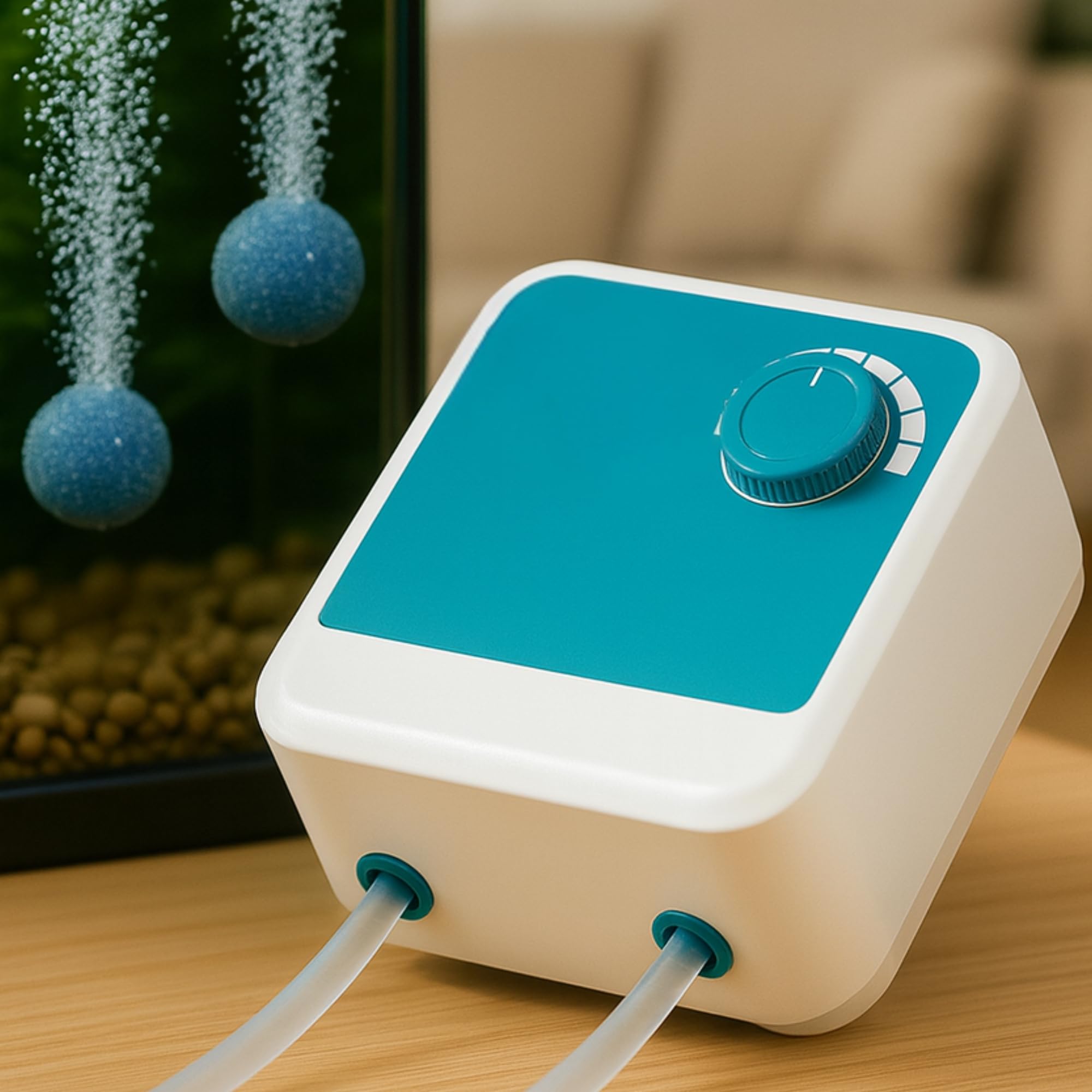 SOBO AQ-005 Aquarium Air Pump | Two-Way Ultra Silent Airpump with Adjustable Flow Control | 5W Dual Outlet (2×4 L/Min) with Free 3M Tube, 2 Airstones & Check Valve | High Oxygen Output-image-49