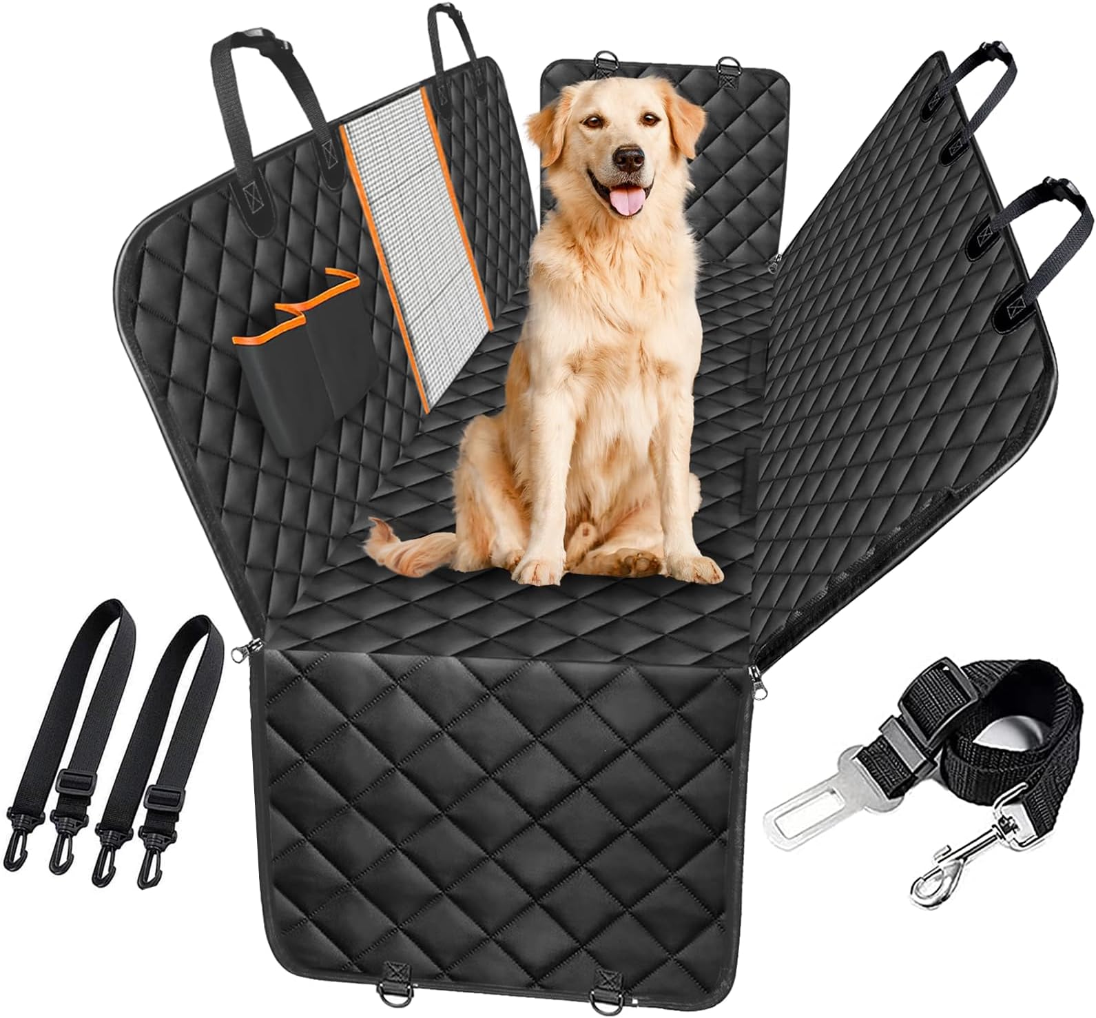 AutoTrends Waterproof Pet Hammock Back Seat Protector, Black