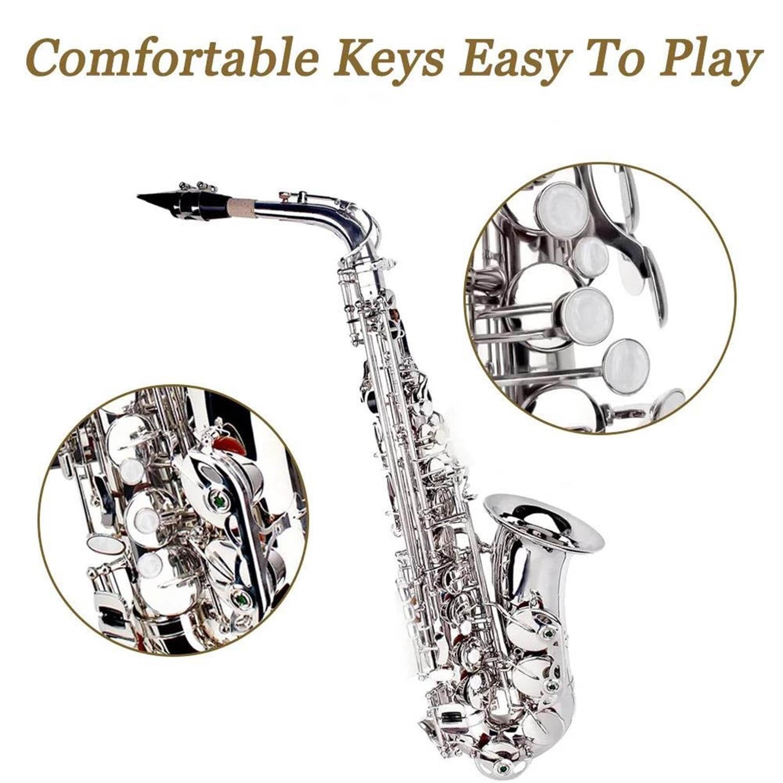 Adulte Saxophone Ensemble De Saxophones Alto À Clé Argentée Mib