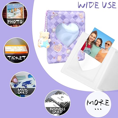 Miniatura 4 de 2 mini álbumes de fotos Kpop de 3 pulgadas con forma hueca de mariposa de amor, morado