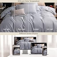Vista 143 de MooMee Queen Duvet Cover Set, 100% Extra Long Staple Cotton 600 Thread Count Sateen Silky Soft Breathable Durable Luxury Hotel Quality Bedding Set