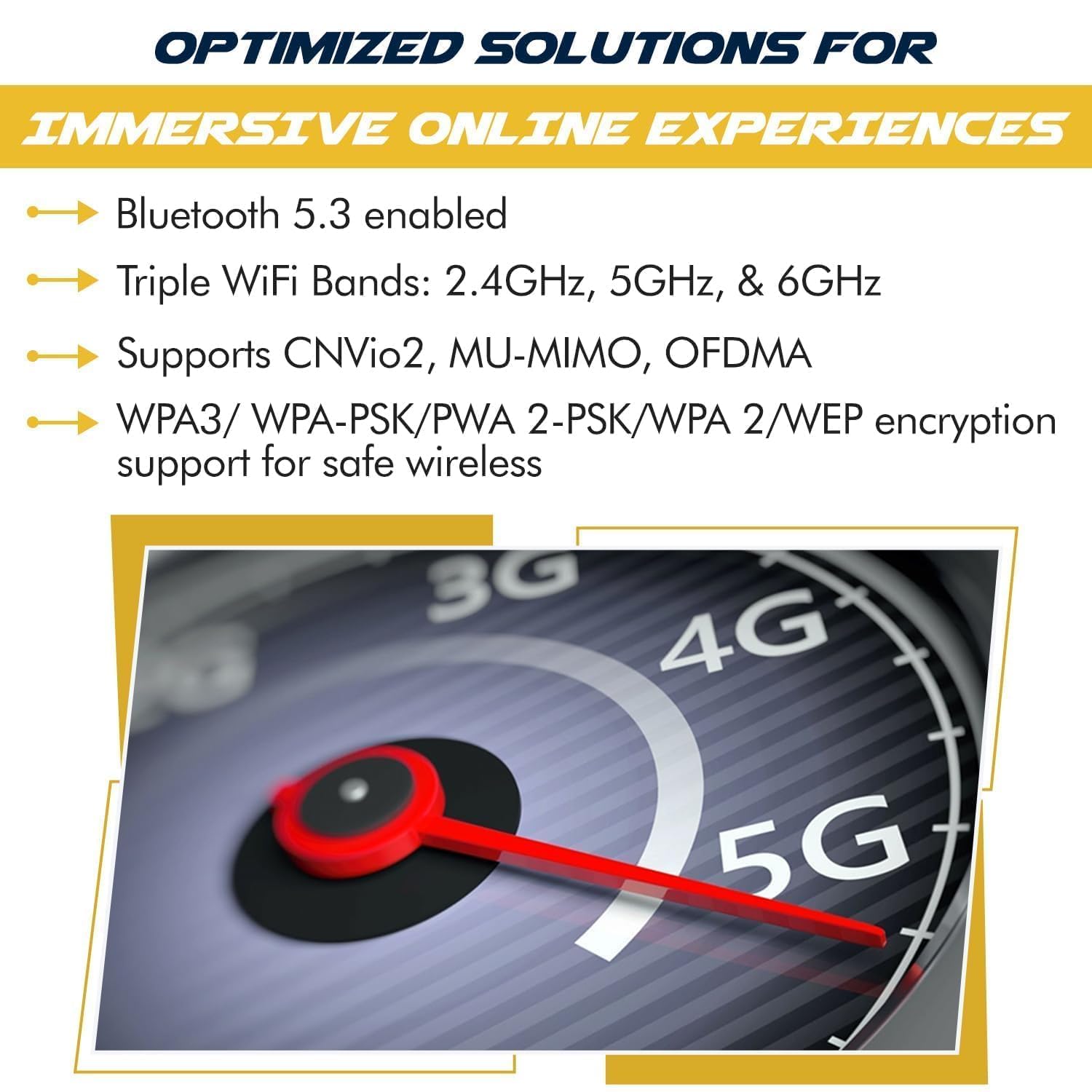 AX1690i Killer Series Upgraded WiFi 6E Adapter | Gaming WiFi Adapter | CNVio2 M.2 Wifi Card | 3.0 Gbps WiFi for PC | Bluetooth 5.3 Support | Requires Intel 12th+ Gen CPU