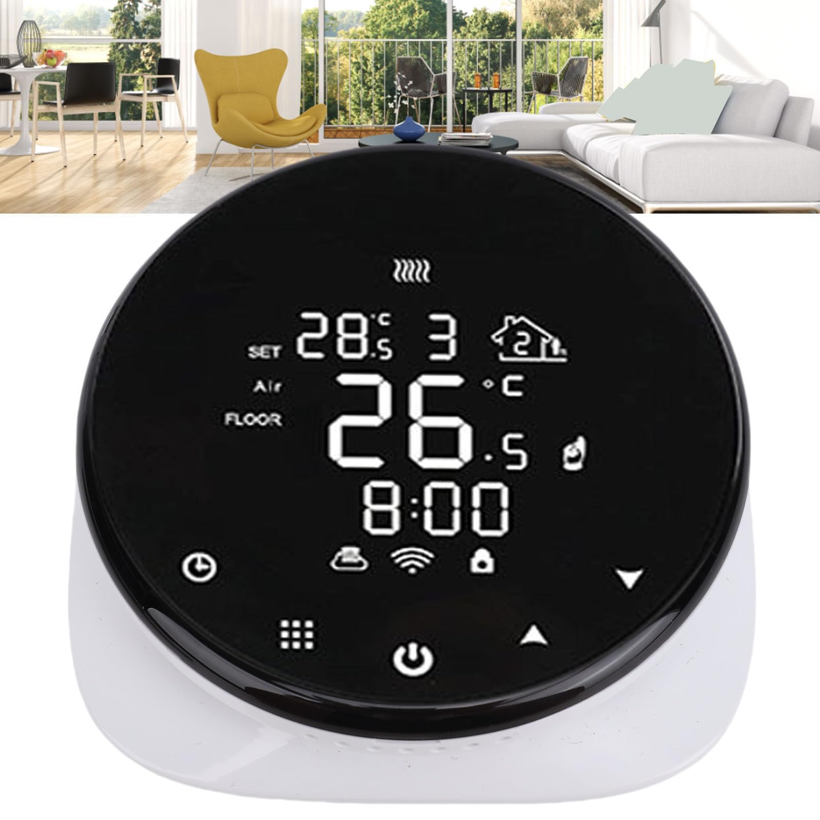 FILFEEL Termostato WiFi Controlador de Temperatura Digital Montado en la Pared para el Hogar y la Oficina - Control Remoto de Aplicaciones Telefónicas, Precisión Precisa de ±0,5 °C, Fácil