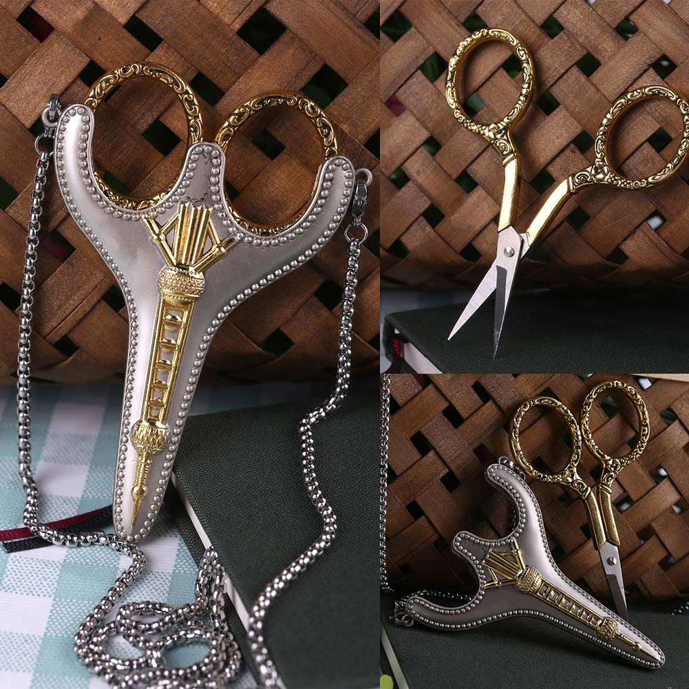 Tijeras de bordado, exquisitas tijeras retro para costura, bordados de acero inoxidable, kit de costura DIY para costura, corte, obra de arte, bordado, costura