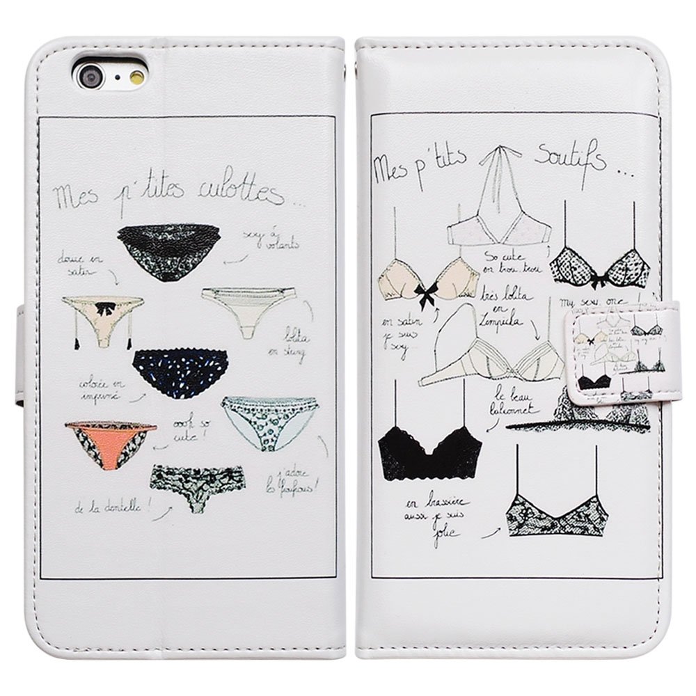 BFUNPacking Bcov White Underwear Pattern Shockproof Magnetic Folio Leather Wallet Cover Case For iPod Touch 5 6