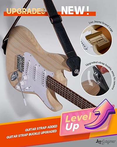 Vista 120 de Leo Jaymz - Juego para armar tú mismo tu guitarra eléctrica, cuerpo de caoba, mástil de arce, diapasón de ébano, incluye todos los componentes (BC)