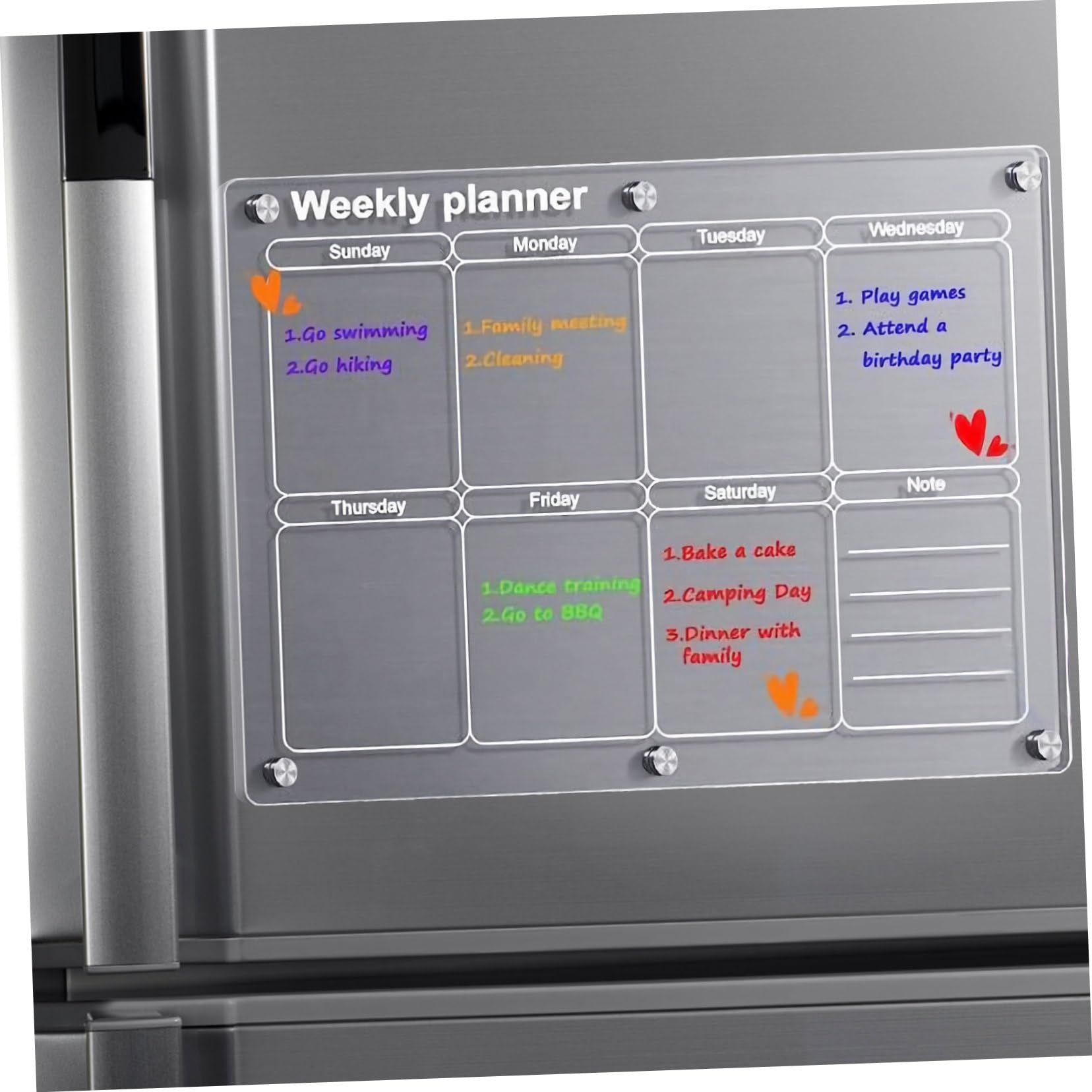 MAGICLULU Calendrier Magnétique Acrylique Pour Réfrigérateur Tableau Effaçable à Sec Calendrier Mensuel Transparent