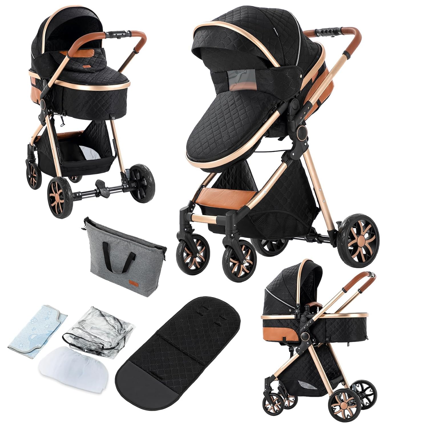 2 in 1 Baby Stroller Convertible Pram