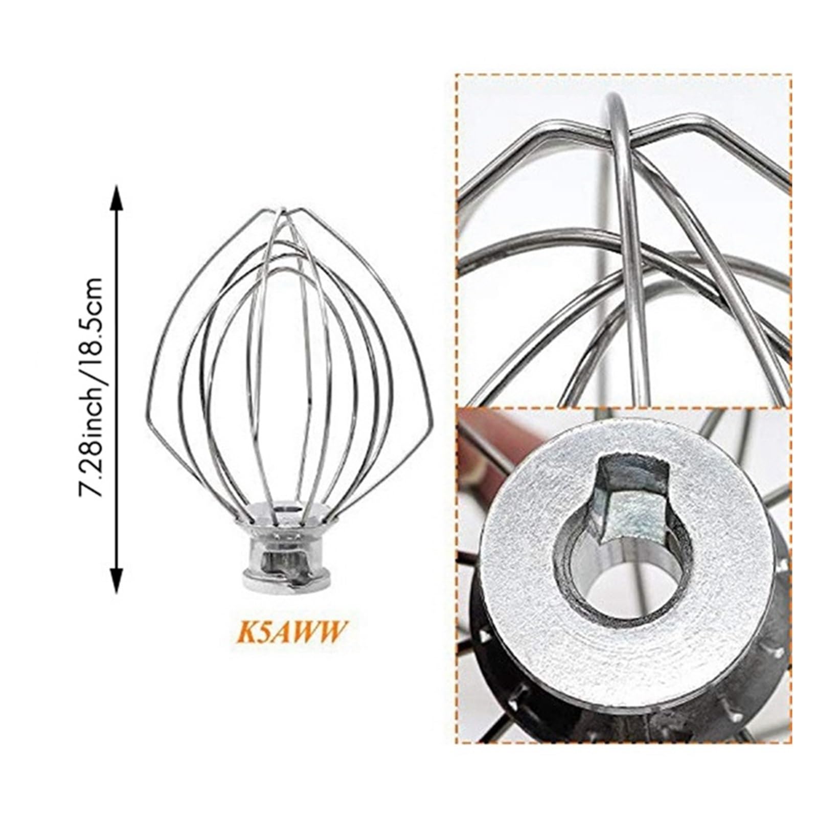 ABUN-K5AWW Frusta Di Ricambio, Compatibile Con KitchenAid, Impastatrice Verticale, Ciotola Sollevabile Da 5 Litri, Accessori For Frusta A 6 Fili