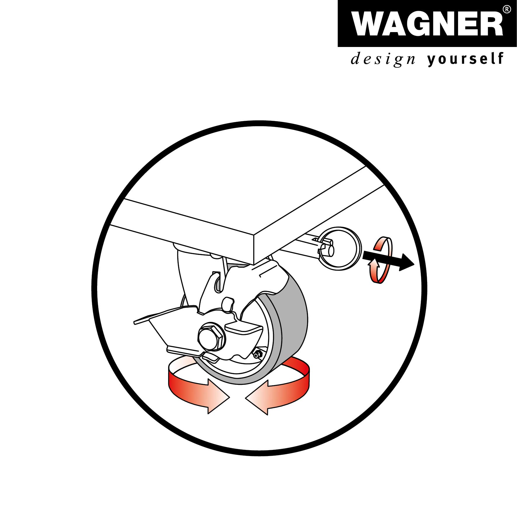 WAGNER Transportroller Transporthilfe 1348 I Schichtholz 24 mm mit Grip 78 x 59 x 16 cm, Tragkraft 1.000 kg I Schwerlastroller für Umzzg, Werkstatt, Handwerk I Softrollen & Bremsen I FSC® I Made in DE