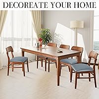 Vista 15 de Juego de 4 fundas de asiento para sillas de comedor de piel sintética, impermeables, fundas elásticas para sillas de comedor, cocina, hotel, fundas