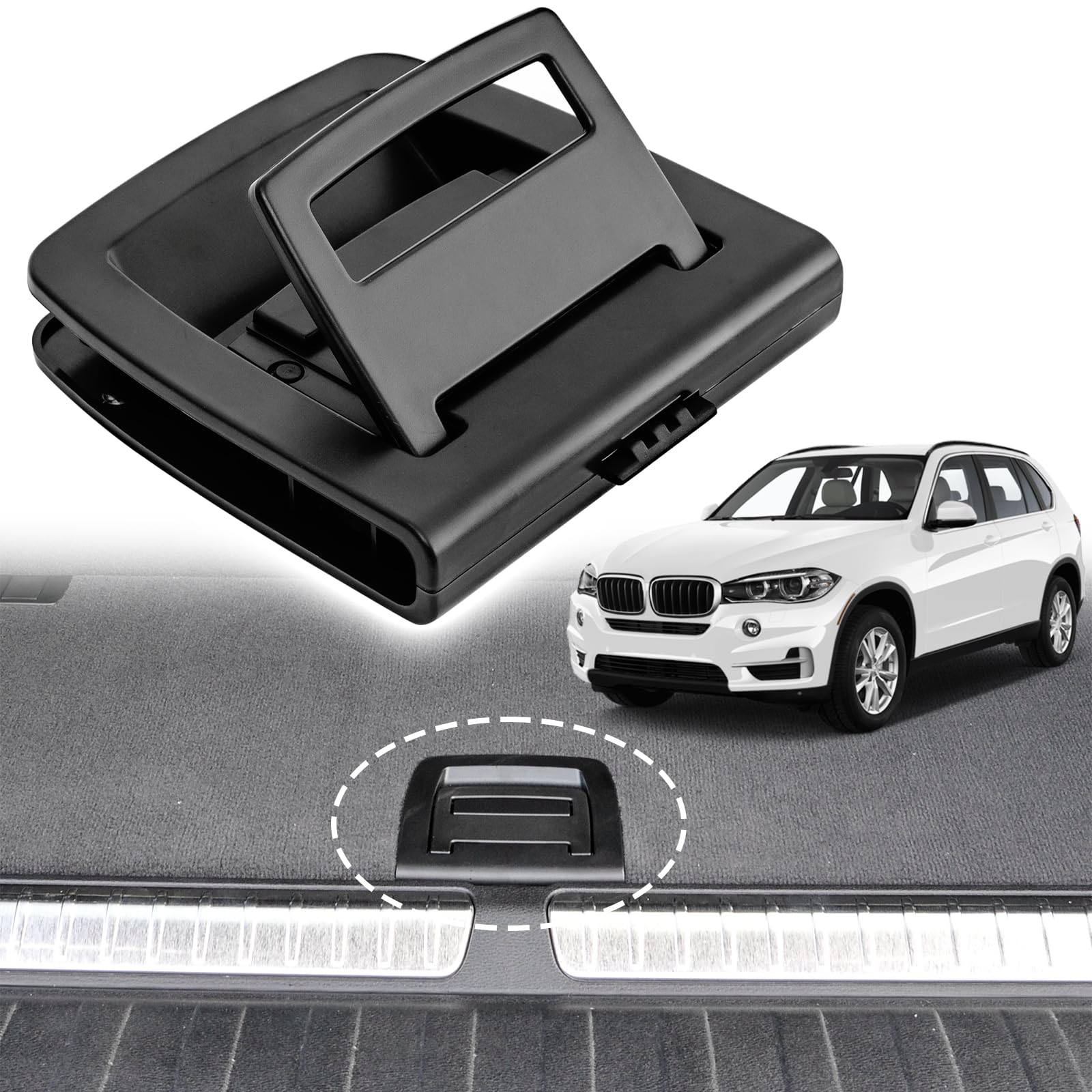 AMSPRAC Rear Trunk Mat Carpet Handle,Trunk Floor Carpet Handle Replacement fit for BMW E70 X5 E71 X6 2006 2007 2008 2009 2010 2011 2012 2013, 9120283 51479120283 51476958162 51476980201,Black