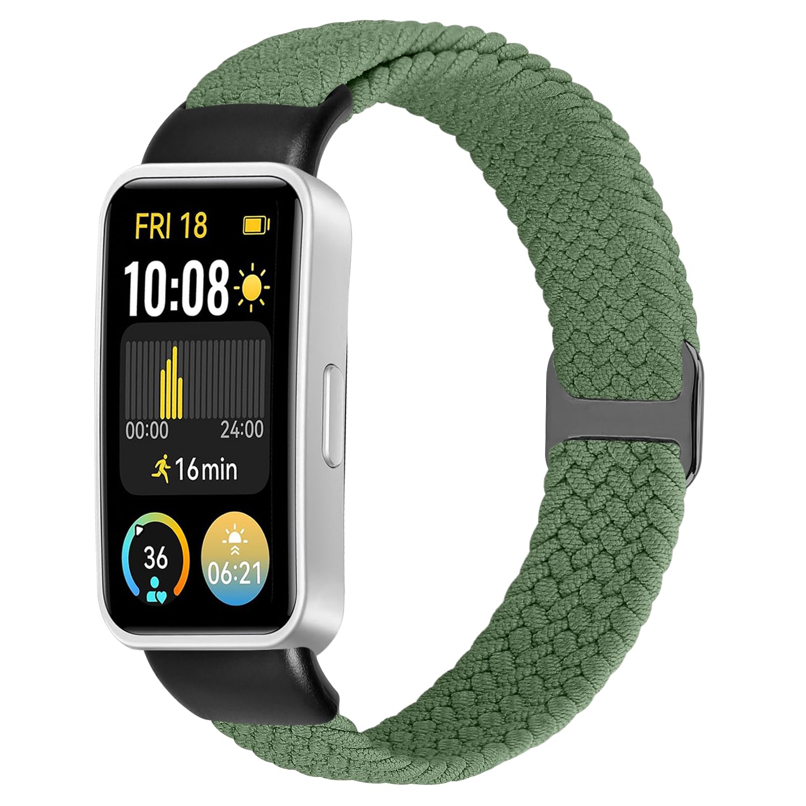 KIBDSNG Braided Watch Strap Compatible with Huawei Band 10/Huawei Band 9/Huawei Band 8, Elastic Adjustable Nylon Replacement Strap for Huawei Band 10/9/8 for Women Men