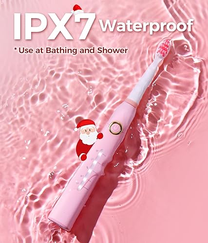 Miniatura 25 de TEETHEORY Cepillo de dientes eléctrico para adultos con 8 unidades, cepillo de dientes eléctrico sónico con 40000 VPM limpieza profunda, 5 modos