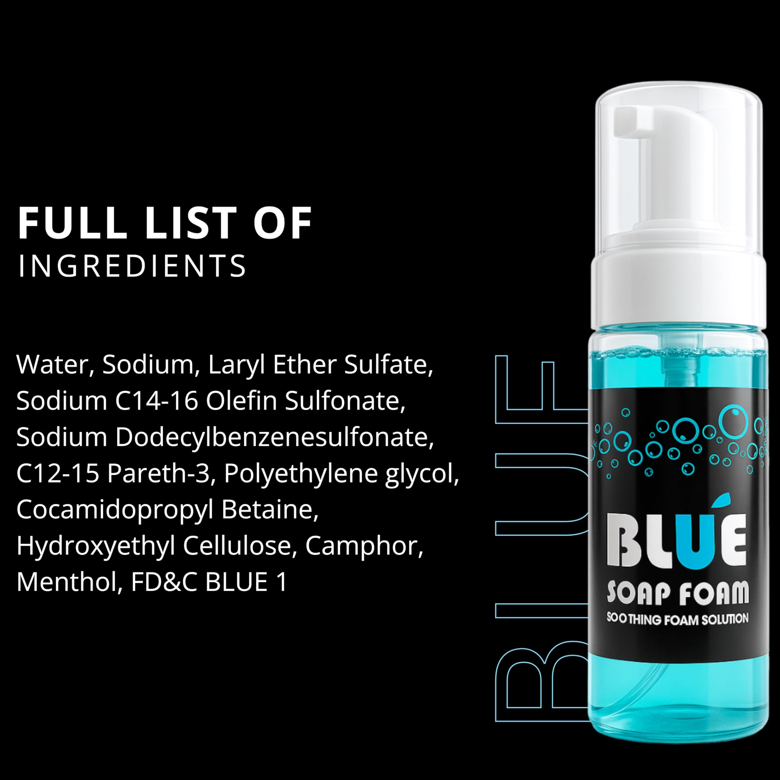 GENERIC Tattoo Cleaner Foam 150mL – Blue Soap Solution for Tattoo Aftercare & Skin Cleansing | Gentle Antibacterial Foam Wash for Piercing – Unisex Adults 1