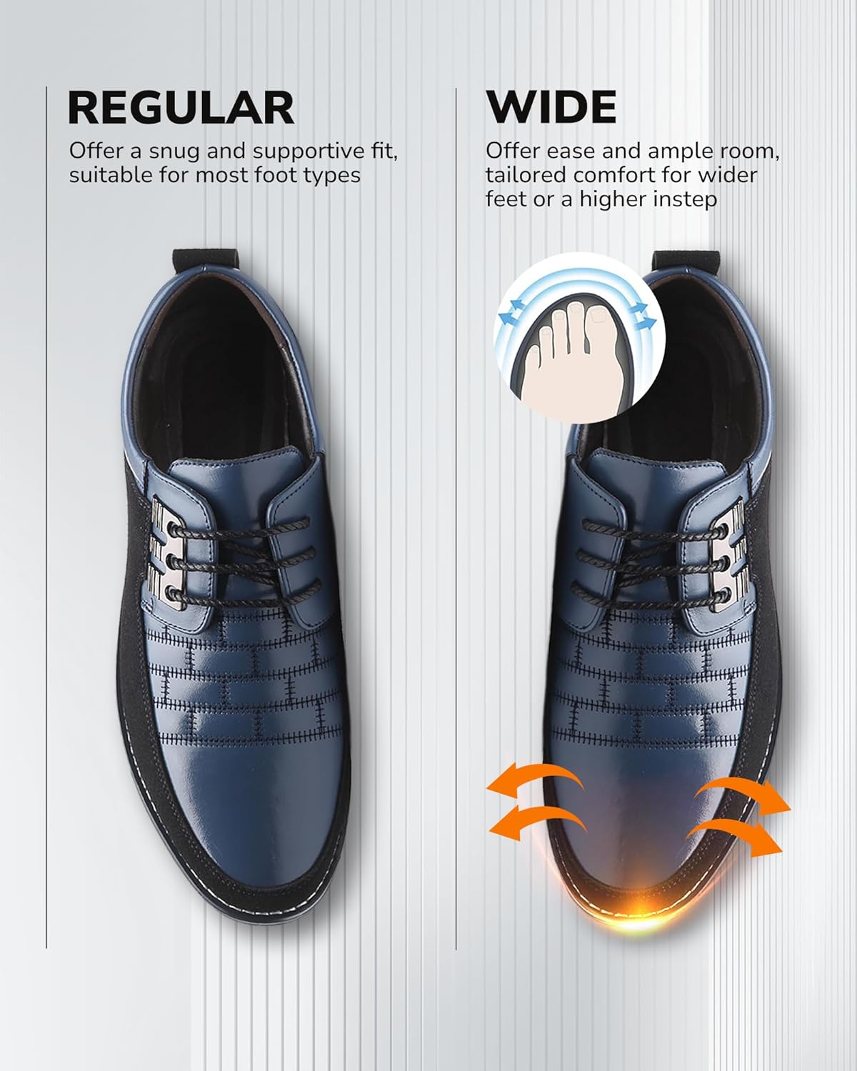 Recyphi Men's Oxford Derby Orthopedic Leather Shoes Casual Dress Sneakers Formal Business Loafers Comfortable Walking Driving Shoes - Image 5