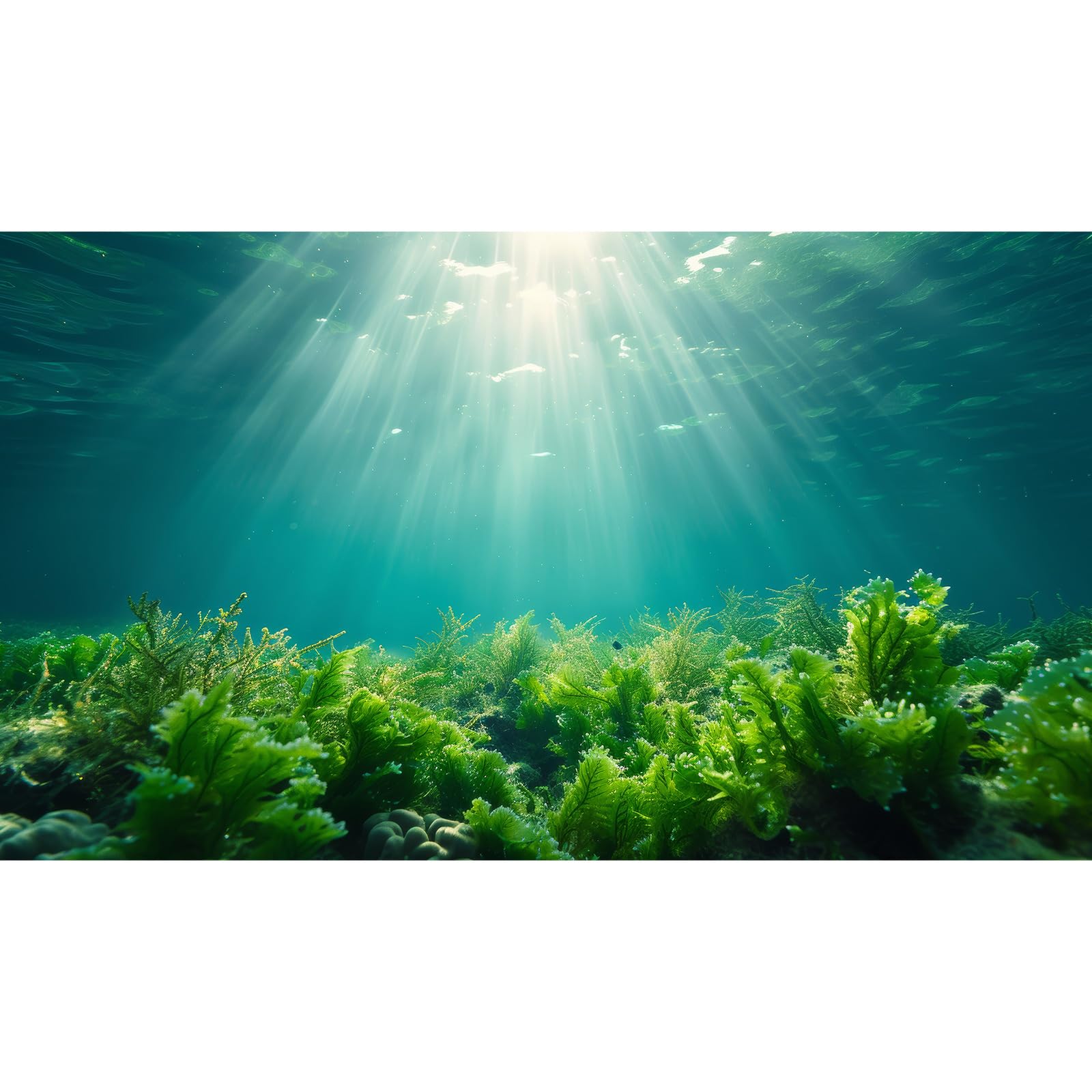 Deep Ocean Fish Tank Background Under The Sea Aquatic Plants Aquarium Background Underwater Corals Sunray Terrarium Background Tropical Fish Ocean World Aquarium Background Decorations 48x24in