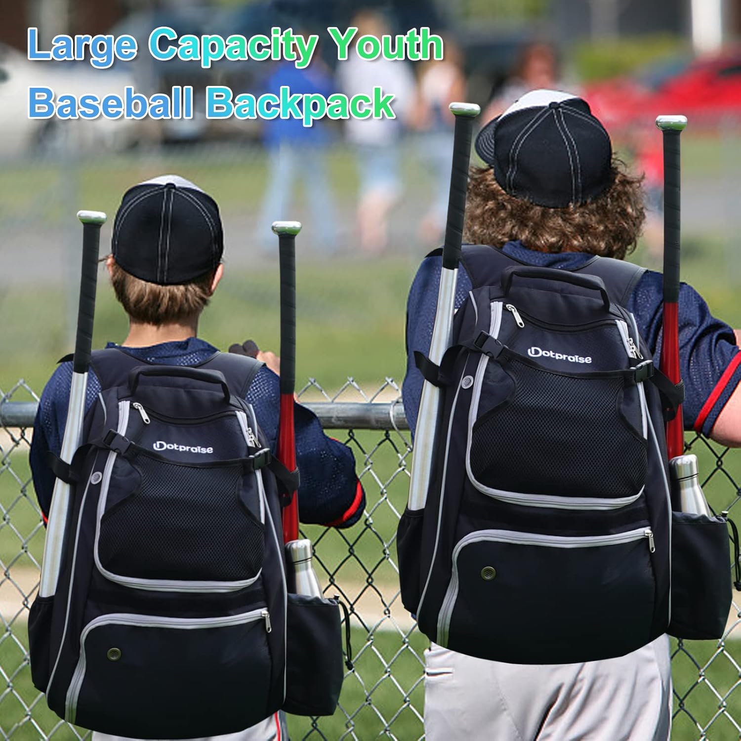Baseball Backpack, Baseball Bat Bag with Vented Shoes Compartment, T-Ball & Softball Equipment, Large Capacity Holds 2 Bats, Helmet, Gloves, Cleats