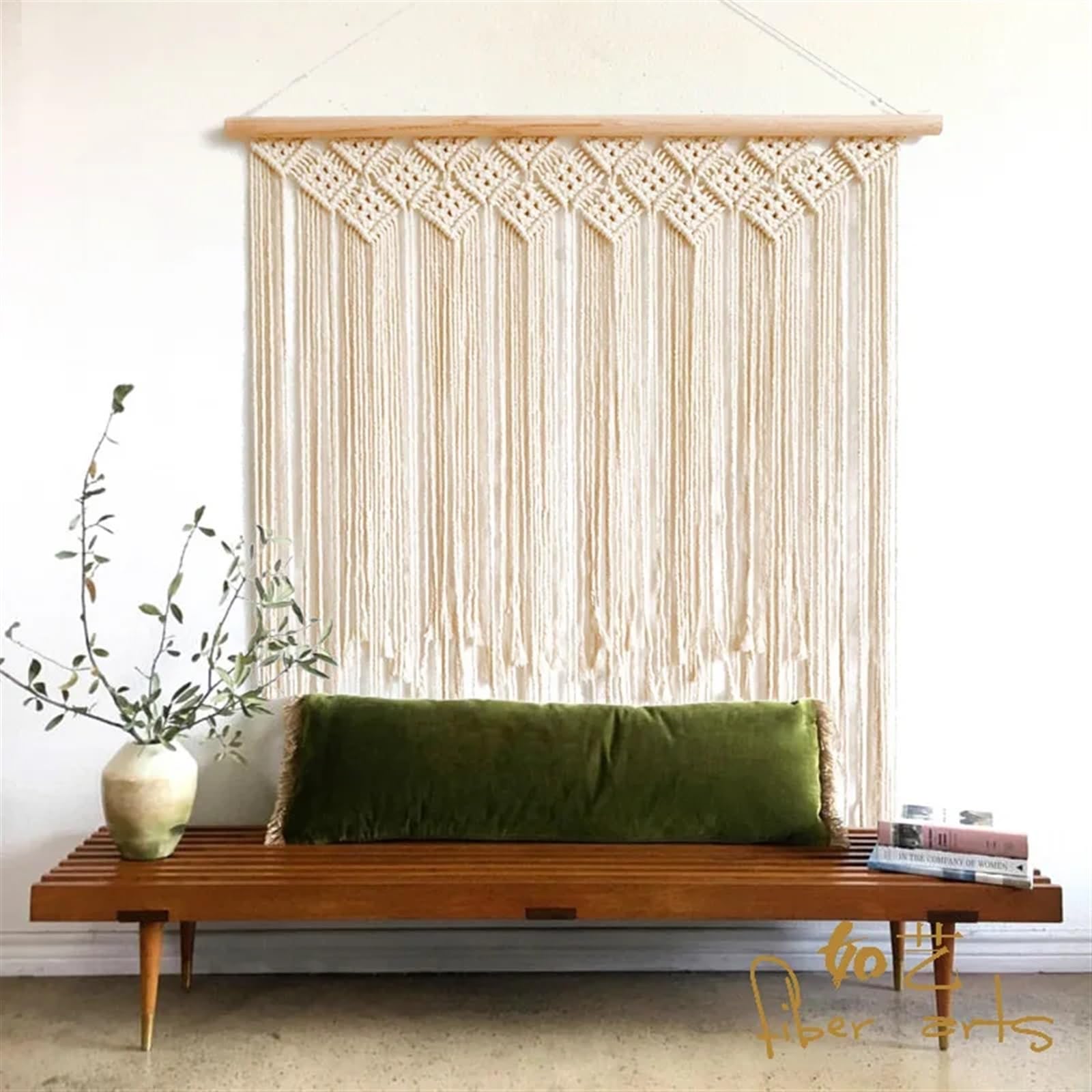 DFGBAPKBL 100 * 115cm Hand Woven Macrame Tapisserie Wandbehang Fenster Tür Vorhänge Hochzeit Hintergrund Home Dekoration Für die Dekoration von Wänden(50CMx65CM)