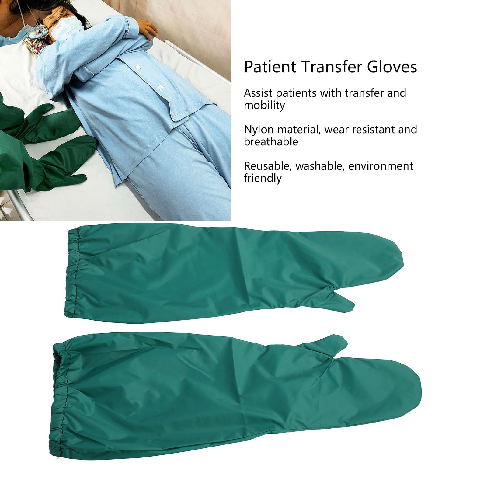 Guantes para Movimiento de Pacientes, Guantes Deslizantes de Nailon, Reutilizables, de Baja Fricción, Alta Eficiencia, Resistencia Al Desgaste para Uso Hospitalario en el Hogar