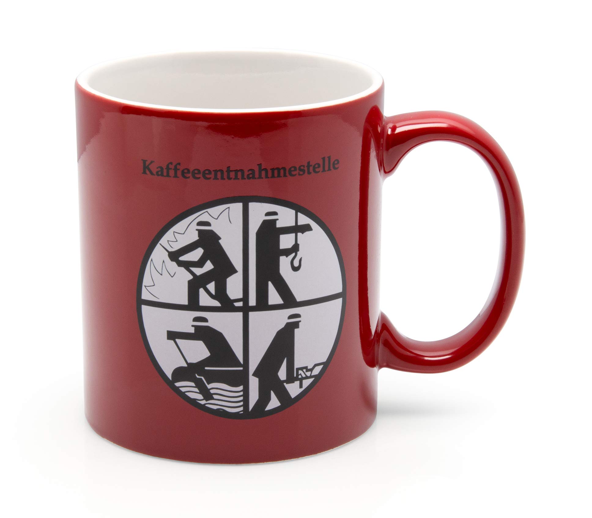 Feuerwehr-Kaffeebecher – Mit Signet Und 'Kaffeeentnahmestelle', 9,5 Cm, Feuerwehrrot, Spülmaschinengeeignet