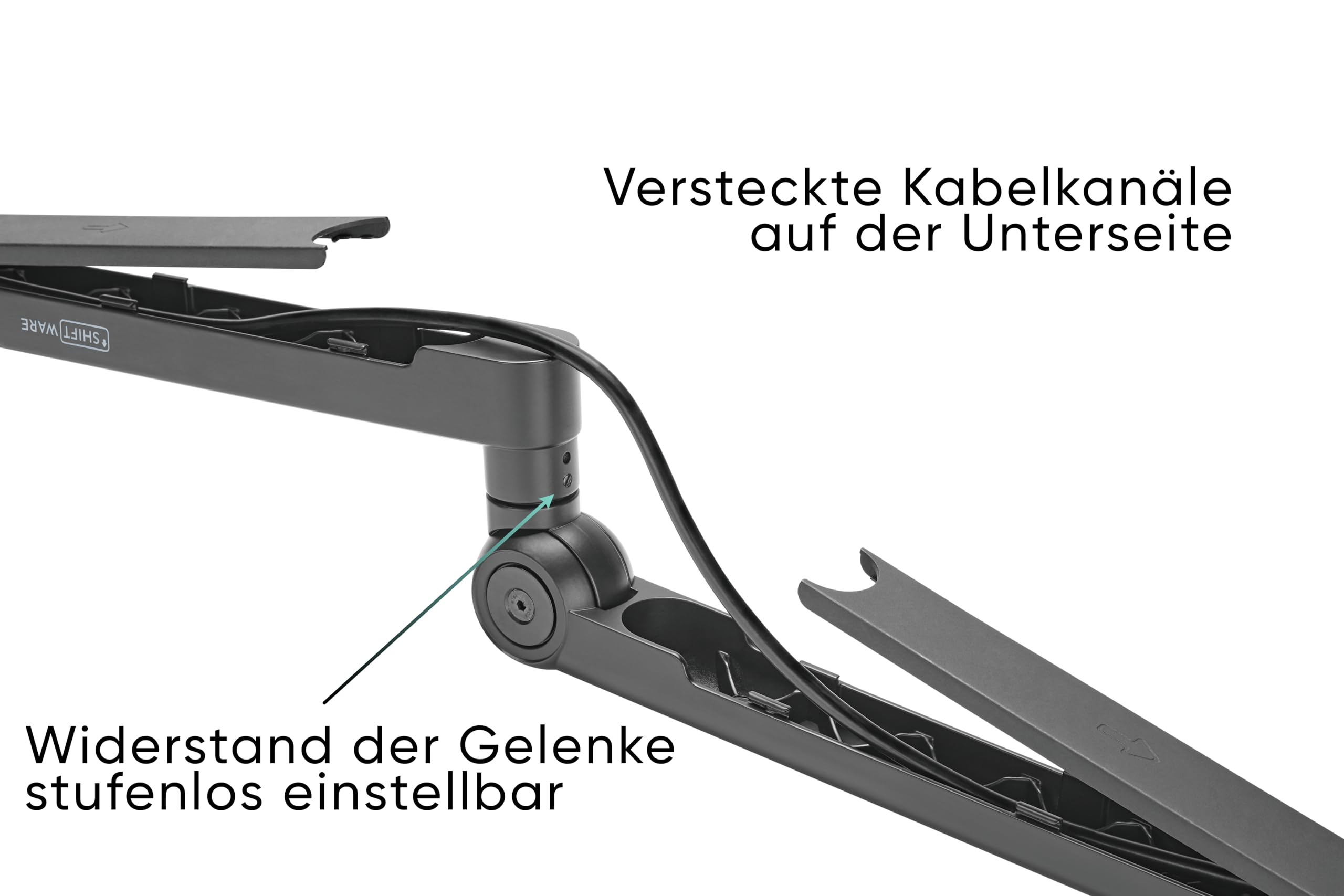 Mikrofonarm Low Profile - Professionelle Tischhalterung für Mikrofone in Schwarz, voll verstellbar, 2kg Belastbarkeit, versteckte Kabelkanäle - für Gaming, Streaming, Studio, Homeoffice