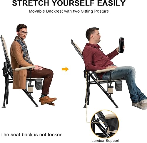 Miniatura 6 de REALEAD Silla de campamento con calefacción, totalmente acolchada, sillas con calefacción para deportes al aire libre, soporta 400 libras, silla de