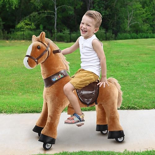 Miniatura 42 de WondeRides Caballo de unicornio, caballo de caballo de caballo jinete azul, juguetes tamaño 3 para niños de 3 a 4 años, 30.1 pulgadas de altura