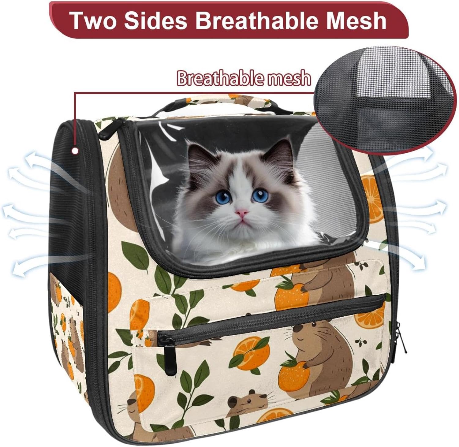 Guinea Pigs Transparent Pet Carrier for Travel Hiking for Kitty Small Dog