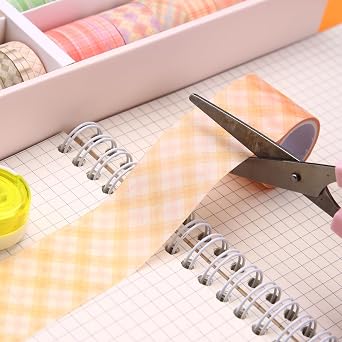 Plaid Washi Tape Set, 100 Rolls Basic Grid Decorative Masking Tapes, 5/8/10/15/20/30mm Wide 6.56ft Long/Roll Colorful Lattice Washi Tape for Arts, DIY Crafts, Journals, Planners, Scrapbook, Wrapping
