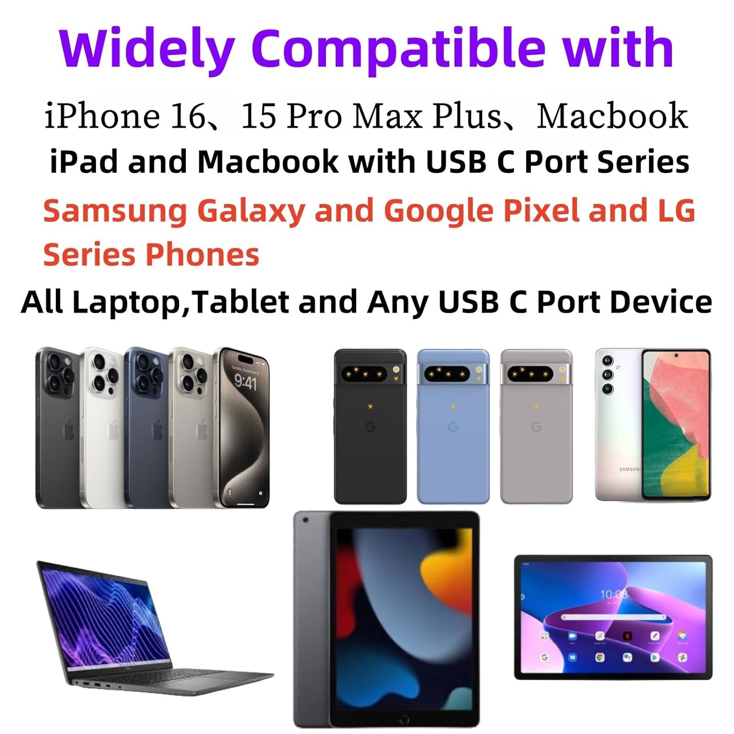 USB C Cable 20ft,USB C to USB C Cable 60W Fast Charging 3 Pack, Extra Long Type C Cord Compatible with MacBook/iPad/iPhone 17/16/15 Serie/Samsung Galaxy S24/Switch/Lenovo/Dell/HP/Any USB-C Device