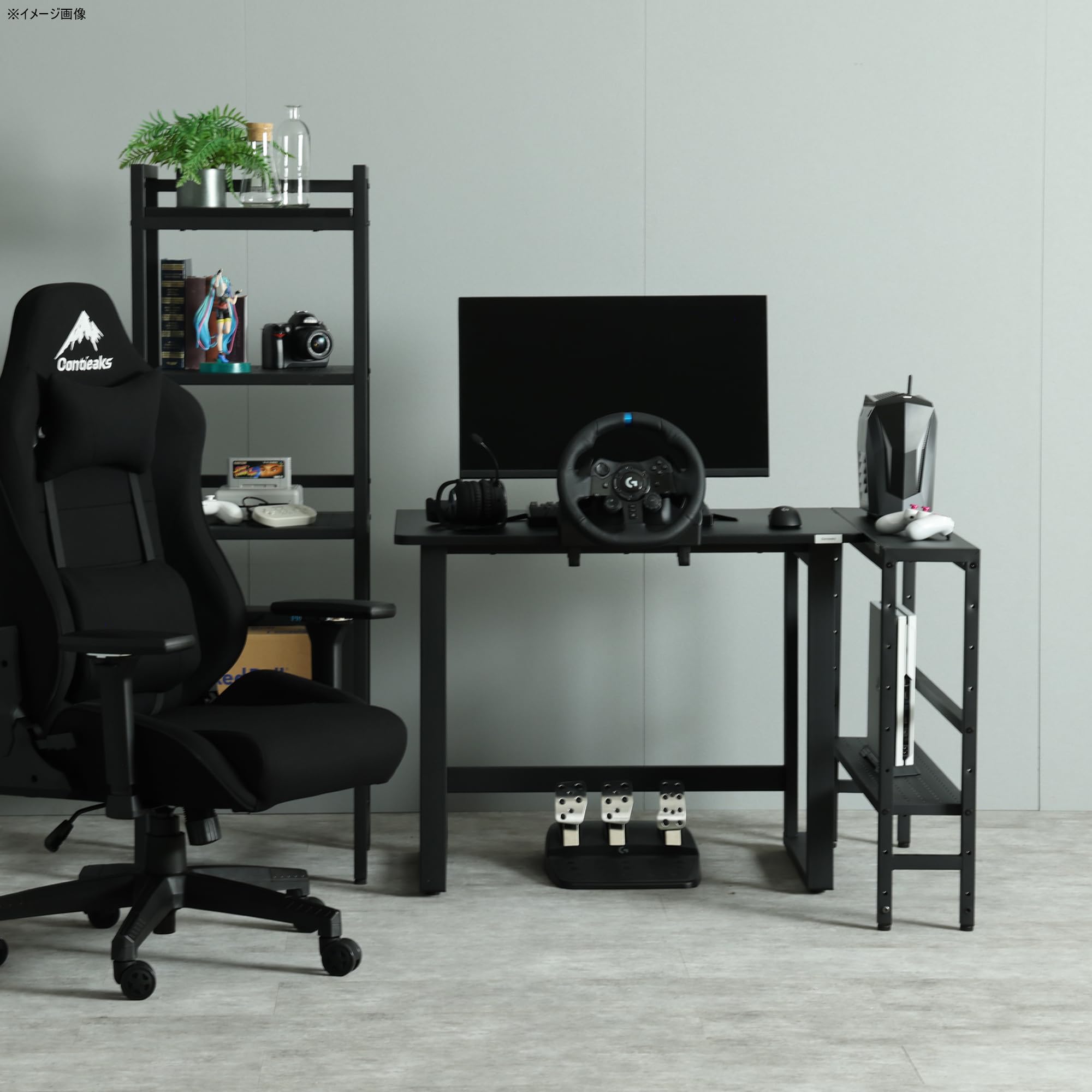Amazon.co.jp: ゲーミングデスクセット エントリーモデル 幅89×奥行60