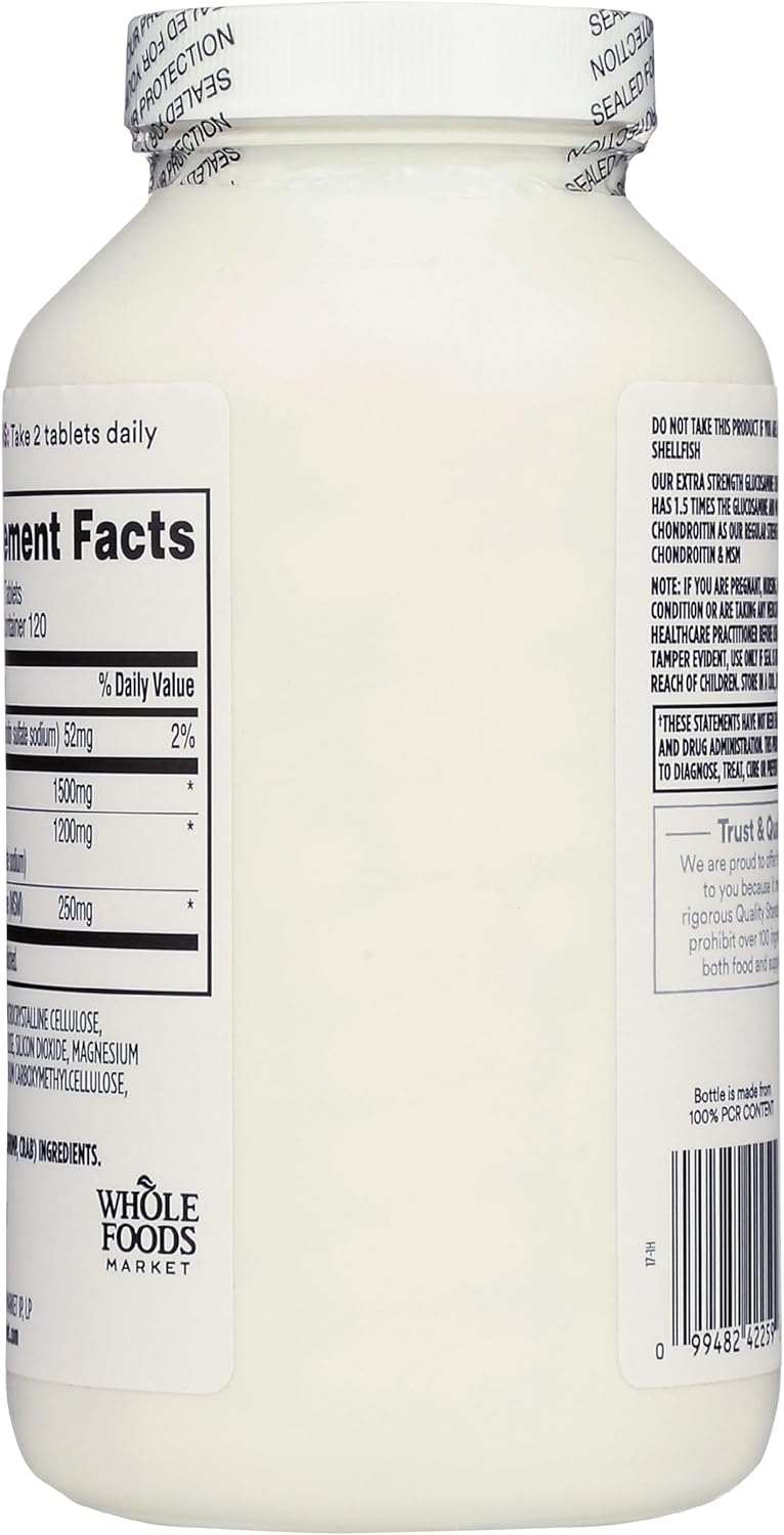 365 by Whole Foods Market, Glucosamine Chondroitin X Strength MSM, 240 Tablets - Image 2