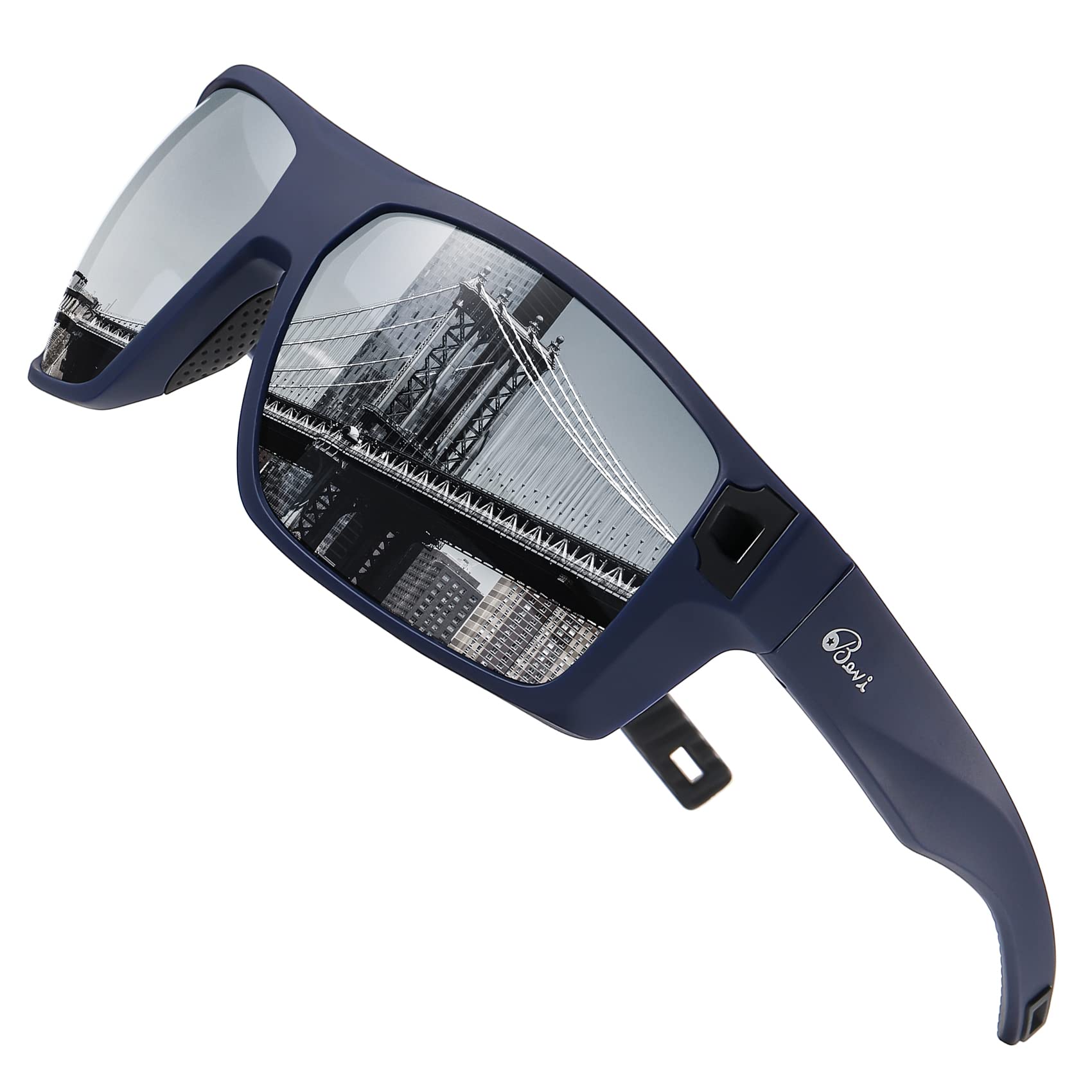 Bevi Square Polarized Sunglasses UV 400 Protection with TR90 Lightweight Frame Glasses for Women Men