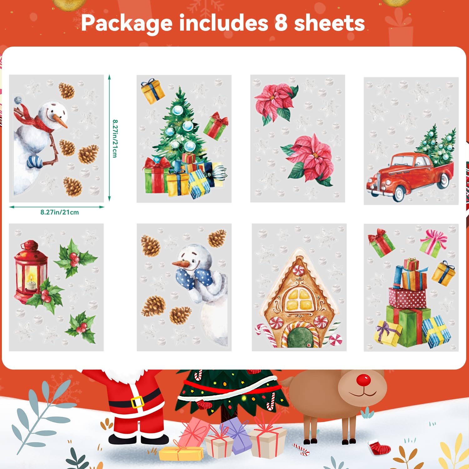 Amazon.co.jp: DERAYEE クリスマスステッカー 静電気シール 剥がせる