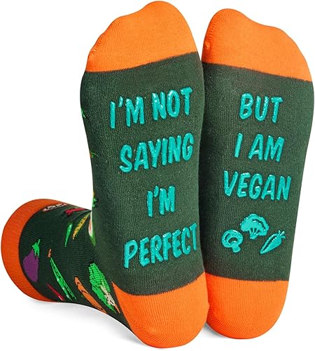 HAPPYPOP Divertidas ideas de regalos veganos, regalos veganos para mujeres, regalos para veganos, regalos vegetarianos, calcetines veganos,