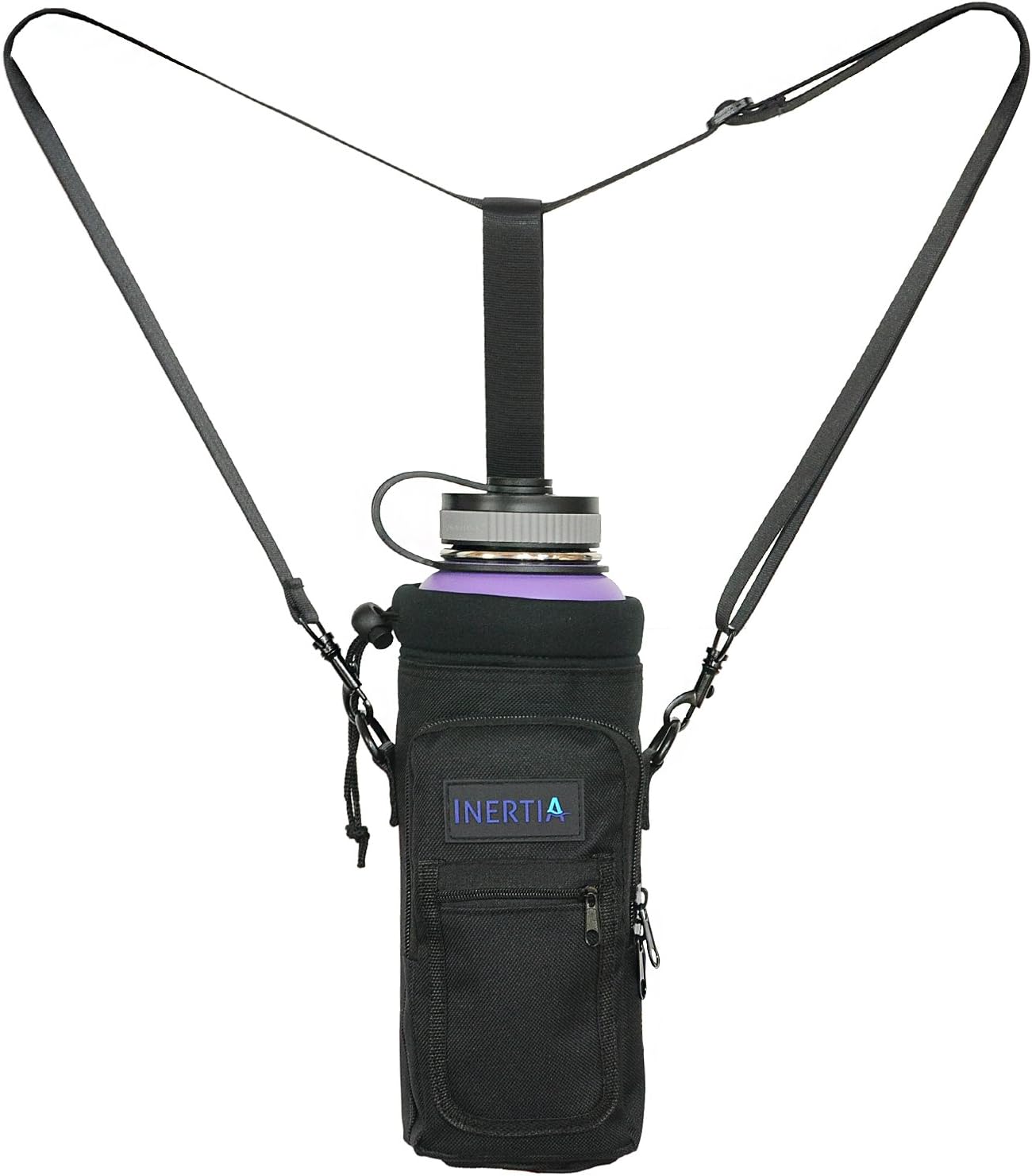 Water Bottle Holder for Hydro Flask 40 oz Carrier w/Pockets Worn as a Sling or Backpack for (Bottle Not Included)