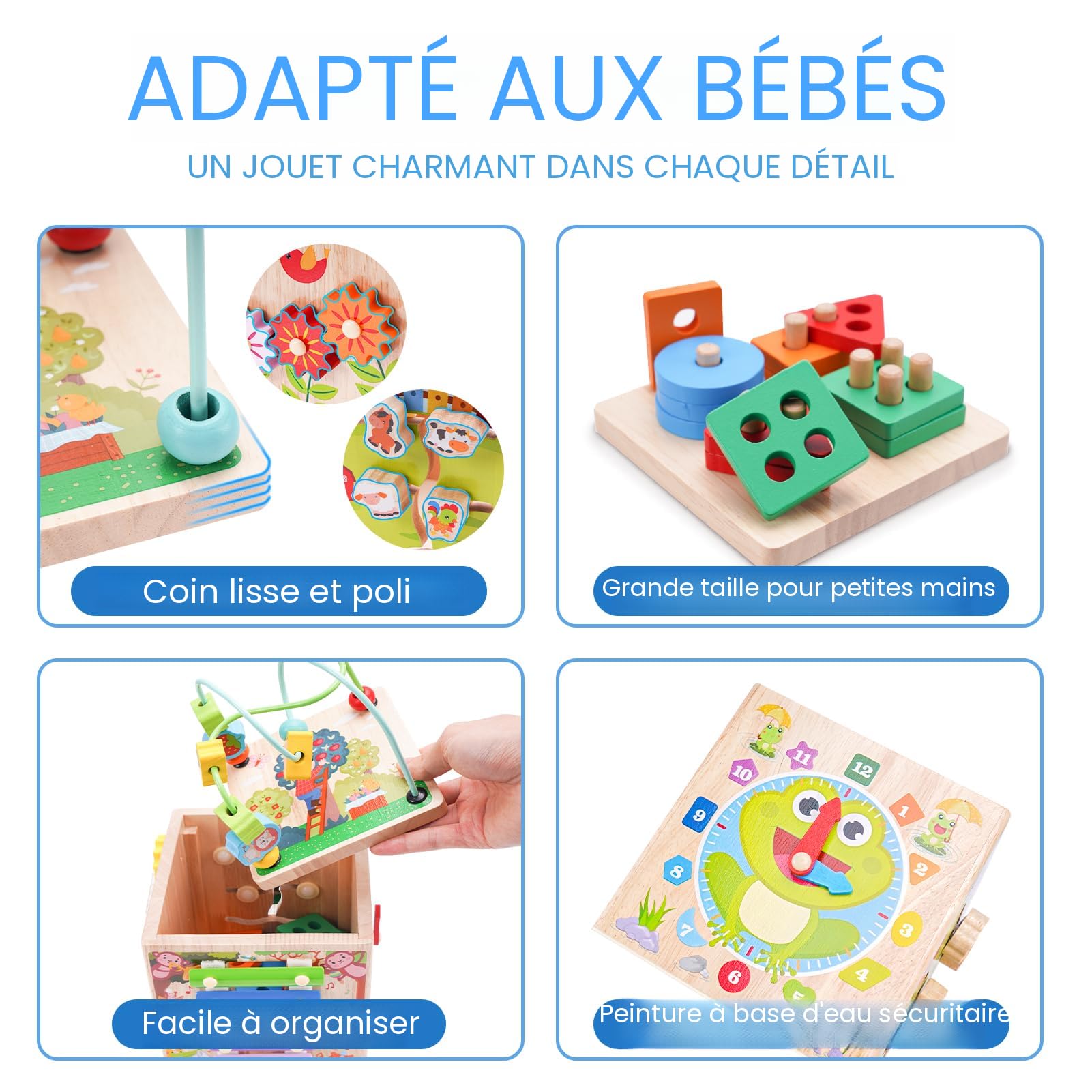 Cube de motricité et manipulation - sensoriel multicolore - Janod Cube de motricité et manipulation - sensoriel multicolore - Janod