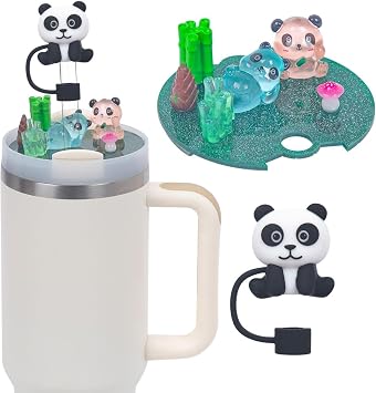 AITELEI Compatible Lid Accessories Charms, Fit for 40 oz Lid Charms Decor, Cute Frog Silicone Straw Cover Cap for Stanley Tumblers