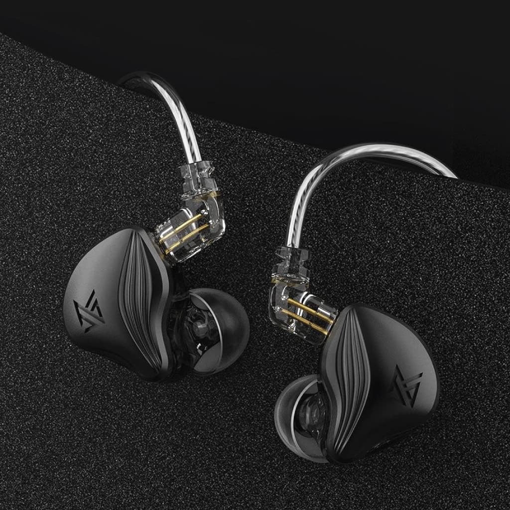 KZ ZEX Earbuds 1 electrostatic + 1 Dynamic Earphone in Ear Monitor Headphone with Detachable Cables Suitable for Audio Engineer, Musician (Black, with Mic)