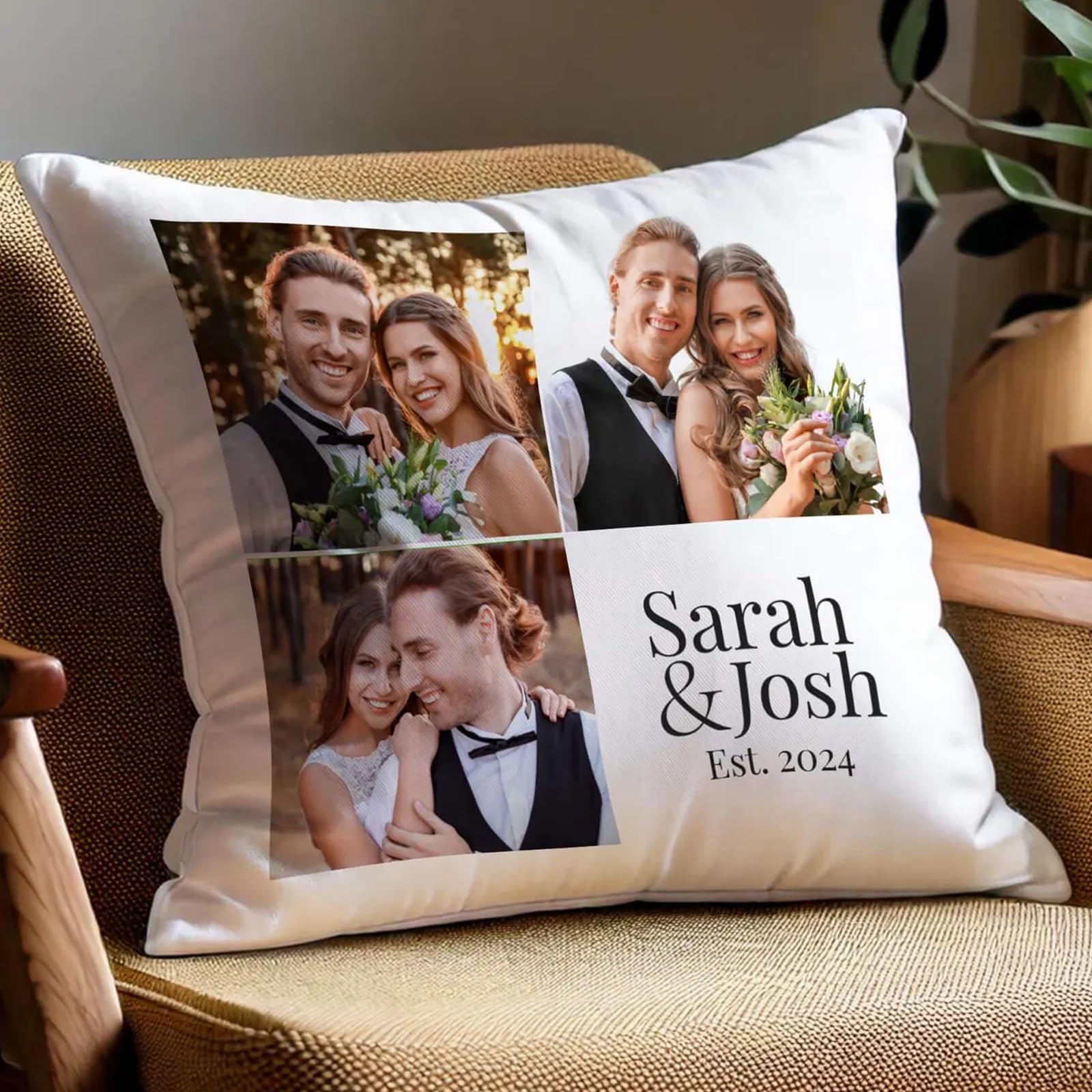 Custom Pillow, Personalised Cushions with Photo,Add Your Text or Picture Face Design on Pillow,Personalised gifts for Birthday, Couple, Parents, Friends,Anniversaries,Photo Cushions Personalised (G) โ image 1
