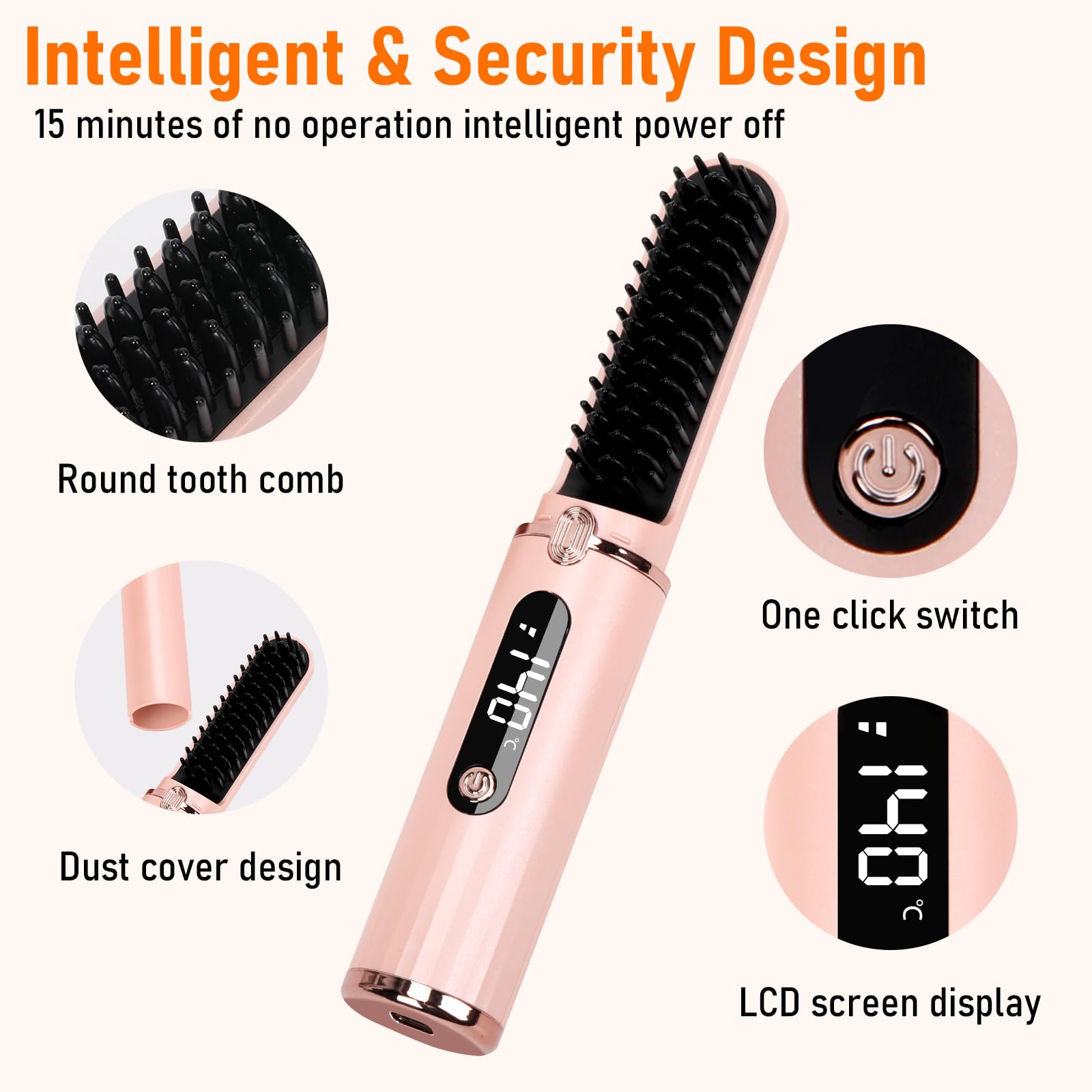 Cordless Hair Straightener Brush - Image 4