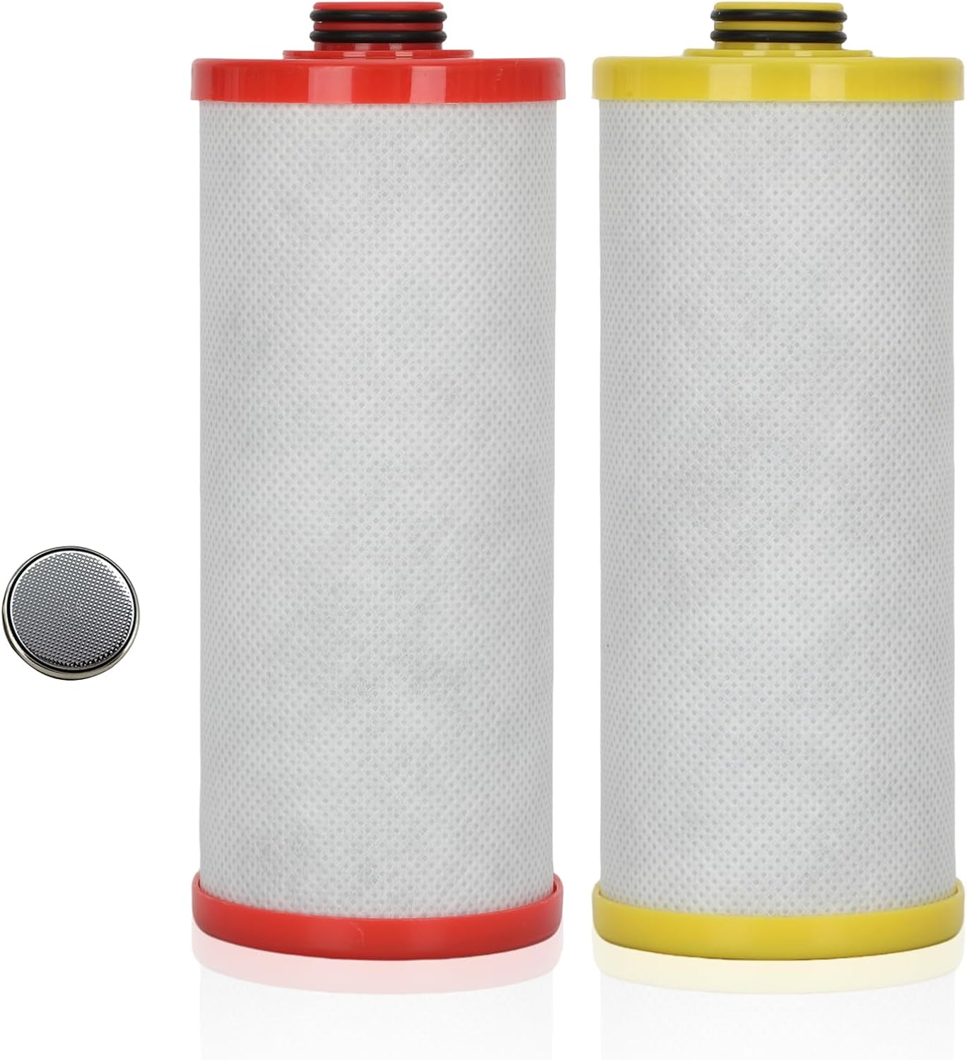 AQ5200R AQ-C2-R Filter, Replacement for Aquasana® 2-Stage Red and Yellow Replacement Filter Compatible with Claryum 2-Stage Under Sink Water Filter Reduce 99% of Chlorine, 2 Counts