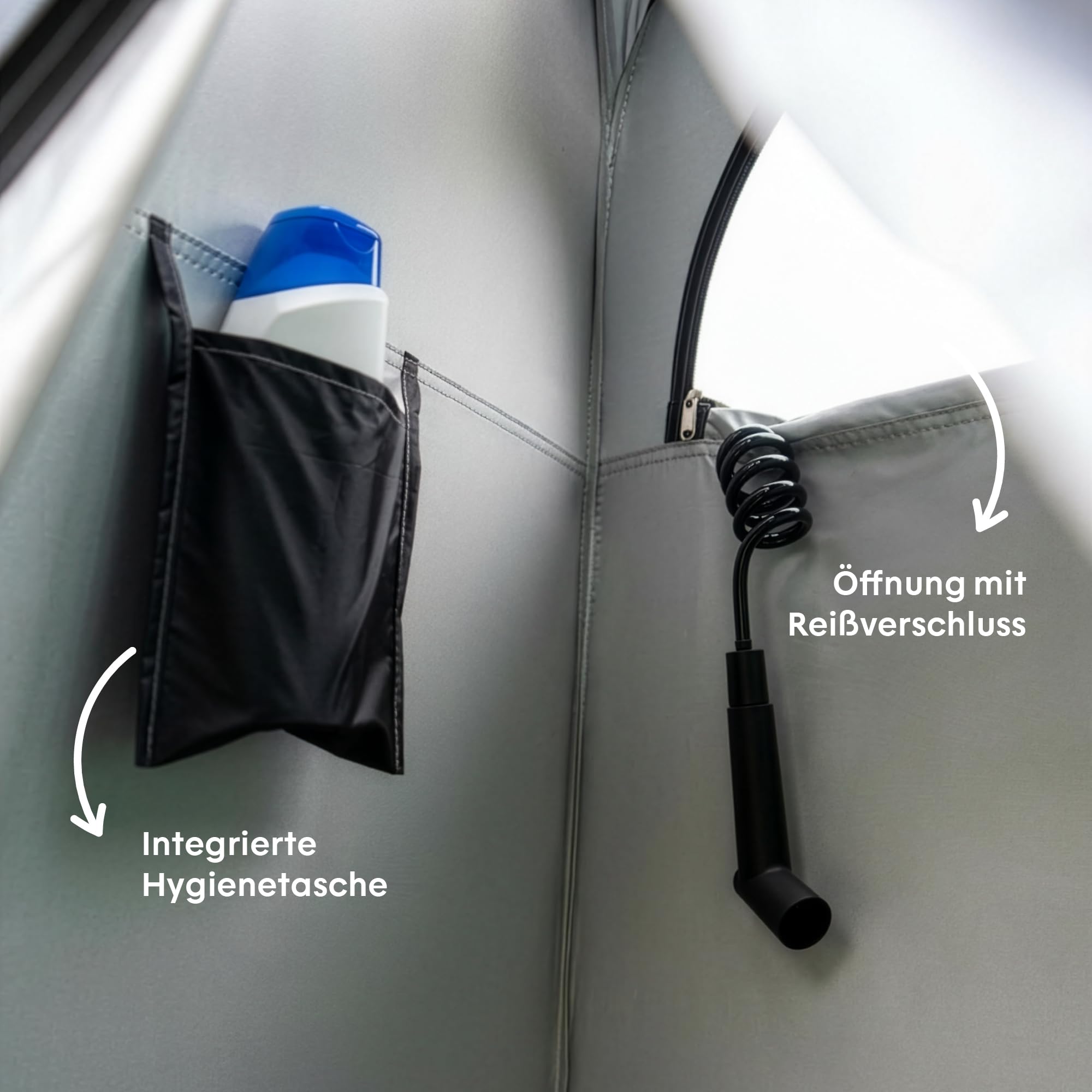 BOXIO - Tent: Mobiles Camping Duschzelt/Toilettenzelt, auch perfekt als freistehende pop up Umkleidekabine 2 x 1m - EIN Muss für Deine Campingtoilette, im Vanlife, und als Festivalbesucher im Sommer