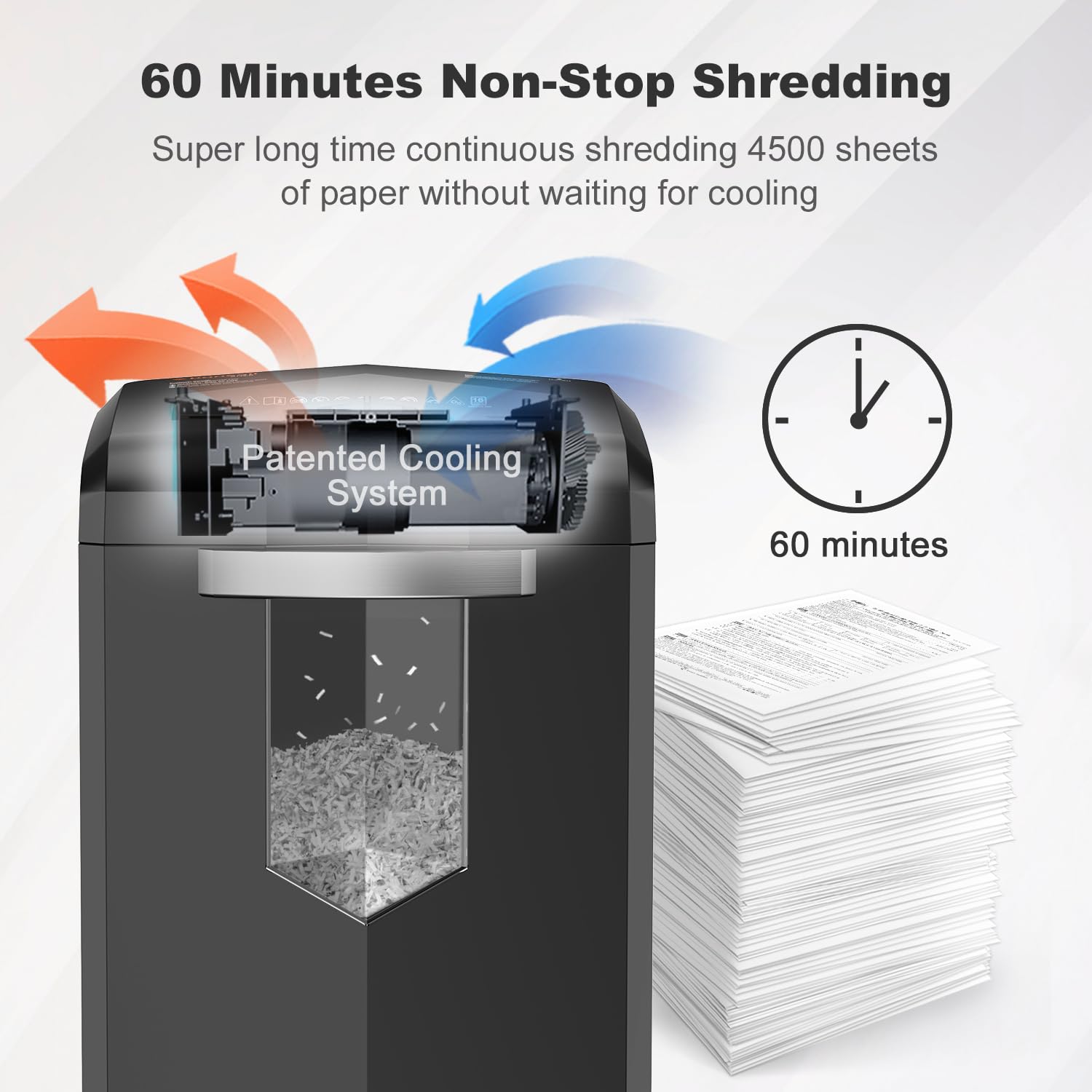 Bonsaii 16-Sheet Micro-Cut 60-Min Run Paper Shredder Heavy Duty — Amazon image 2