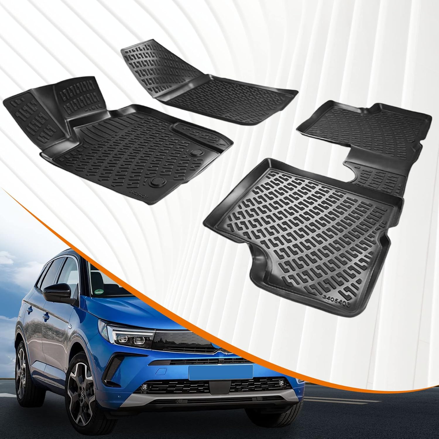 Trimak Tappetini Auto TPE 3D Su Misura Per Audi A3 S3 RS3 (8Y) 2020-2022 | Set 4 Pezzi | Allweather, Antiscivolo E Facili Da Pulire