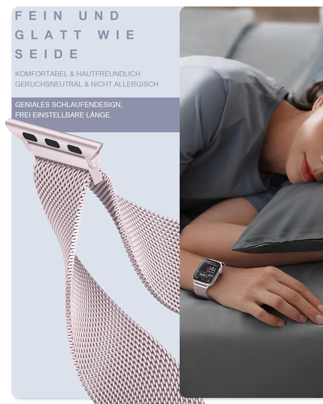 OULUOQI Cinturino di ricambio compatibile con cinturino Apple Watch 44mm 46mm(Series 10) 45mm 49mm, bracciali milanesi in acciaio inossidabile per iWatch serie 11 10 9 8 7 6 5 4 3 Ultra3/2/1