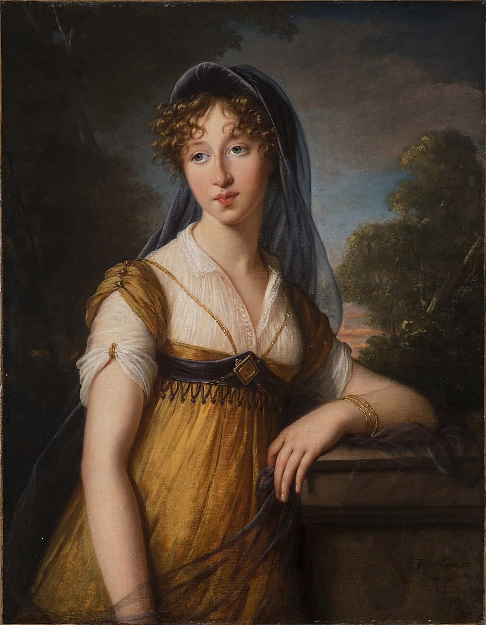 POSTERIIk Vintage Classic Picture Landscape Artwork Portrait of a Woman by Elisabeth Louise Vigee Lebrun Portrait Canvas Painting for Office Home Decor 60x90cm