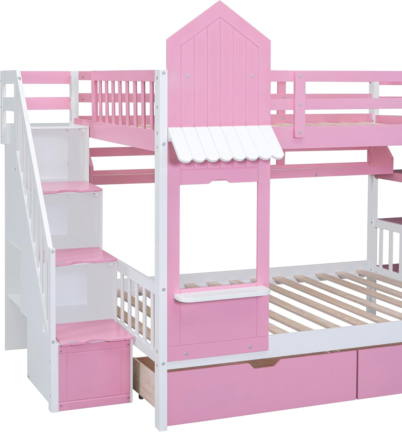 Bellemave Full Over Castle Bunk Bed with Slide and Morocco Ubuy