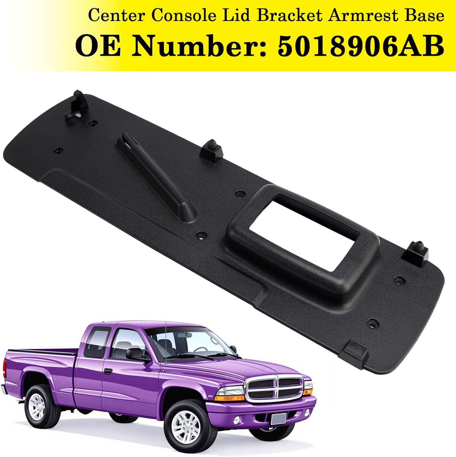 Areyourshop Center Console Lid Bracket Armrest Base 5018906AB for Dodge Dakota Pickup 2001-2007, Durango Pickup 2001-2003, for Mitsubishi Raider Pickup 2006-2007 925-600